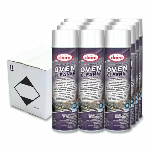 Heavy Duty Foaming Oven Cleaner, 20 oz Aerosol Spray, 12PK, Claire, Mfr#: CL824